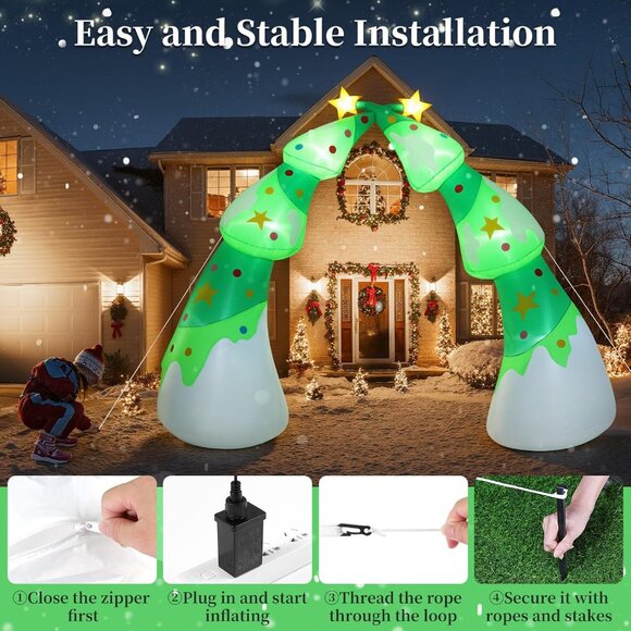 ⚡8.2FT Christmas Inflatables with Built-in LED Light Yard Outdoor Decorations - Picture 7 of 13